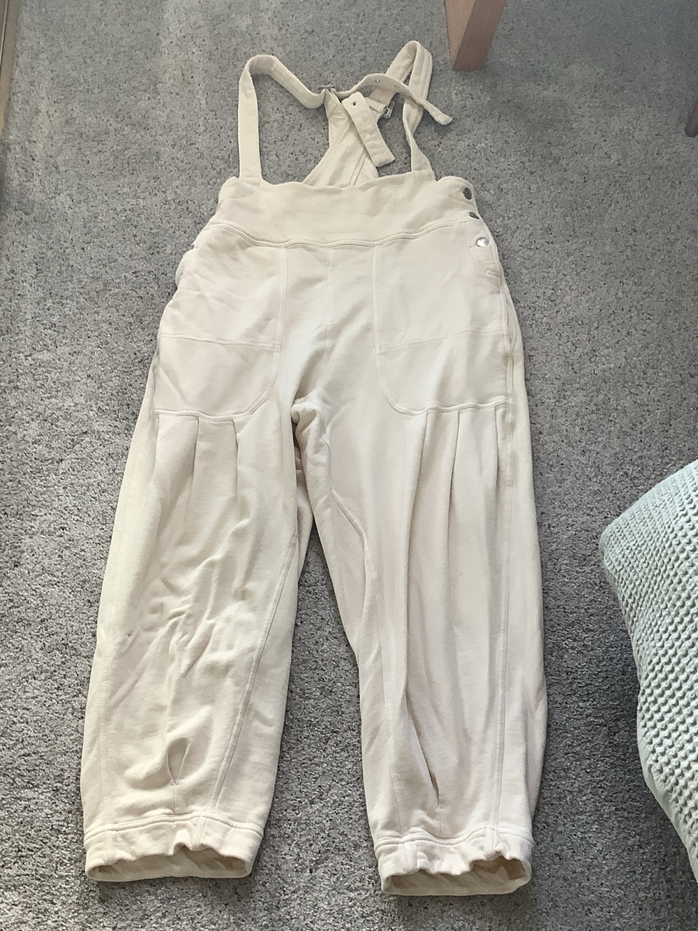 We The Free by Free People Felix Tapered Overalls Jumpsuit ~ Cream - Picture 6 of 12